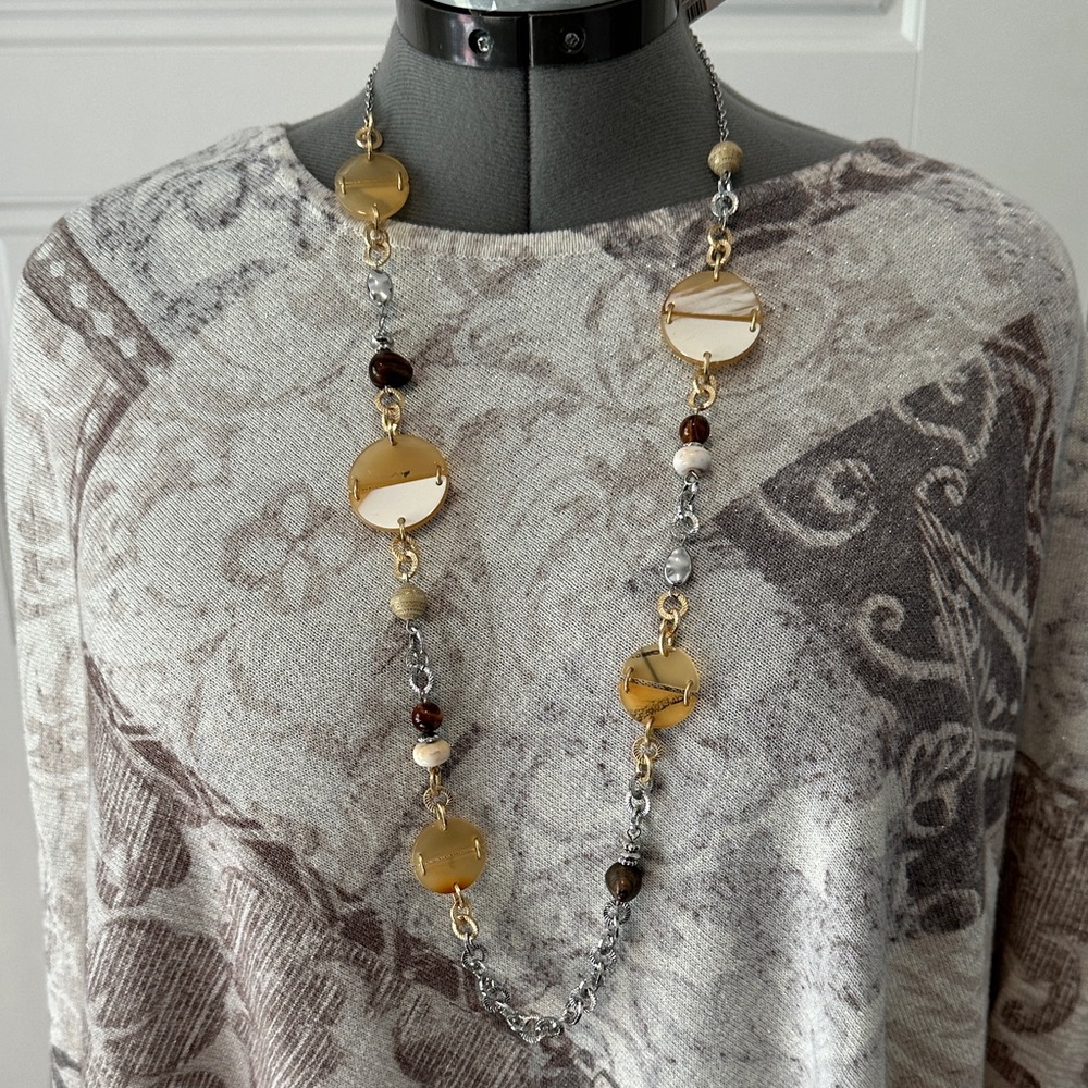 Chico's Gold and Silver Long Necklace
